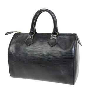 LOUIS VUITTON LV Speedy 25 Travel Hand Bag Epi Leather Black Gold